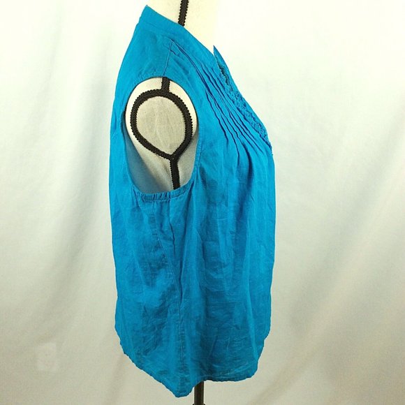 Vintage DCC Missy Tank Top Womens Size Large Ruffle V-Neck Lightweight - Picture 4 of 6